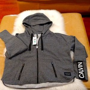 Gray Calvin Klein Hooded Jacket Large